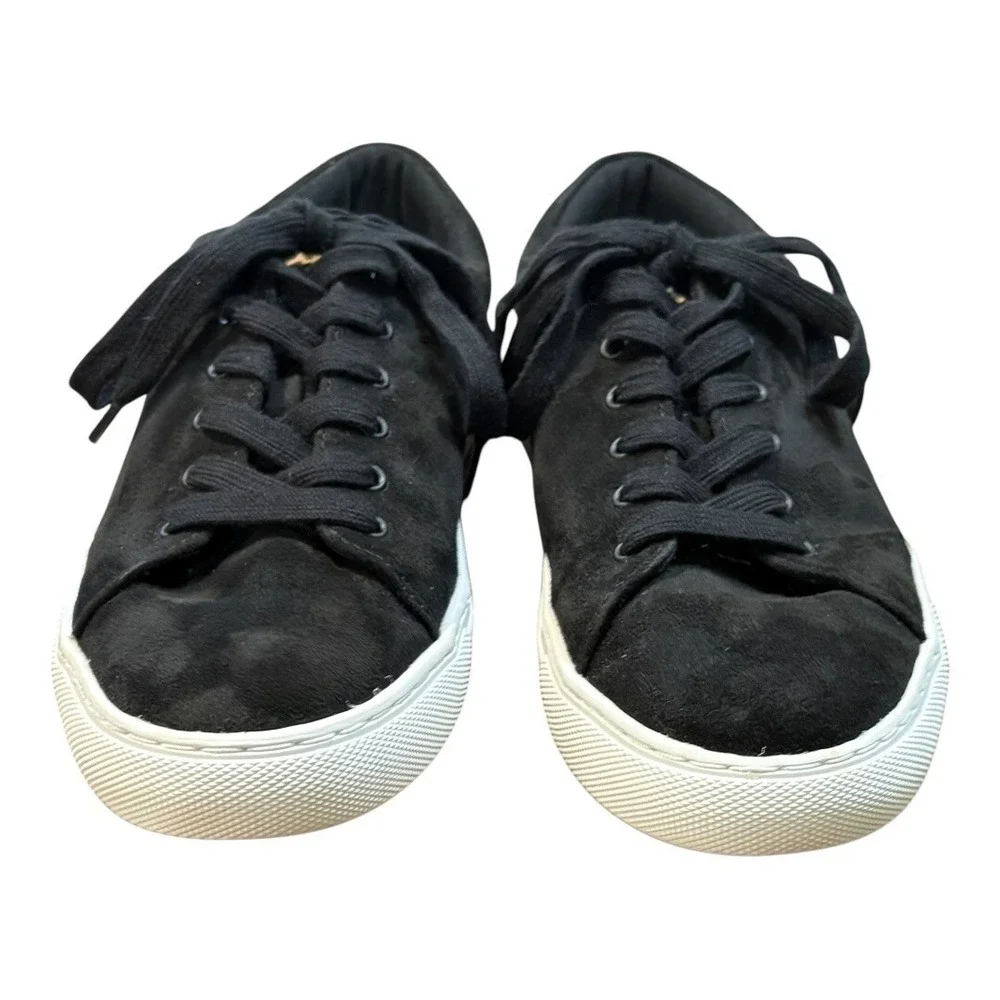 J.Crew Sneakers Women 8.5‎ Black Leopard Calf Hair Low Top Lace Up AS687 FA20